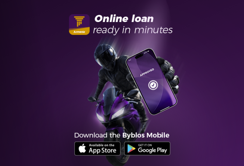 Byblos Bank Armenia online loan via mobile: Up to AMD 10 mln in just minutes